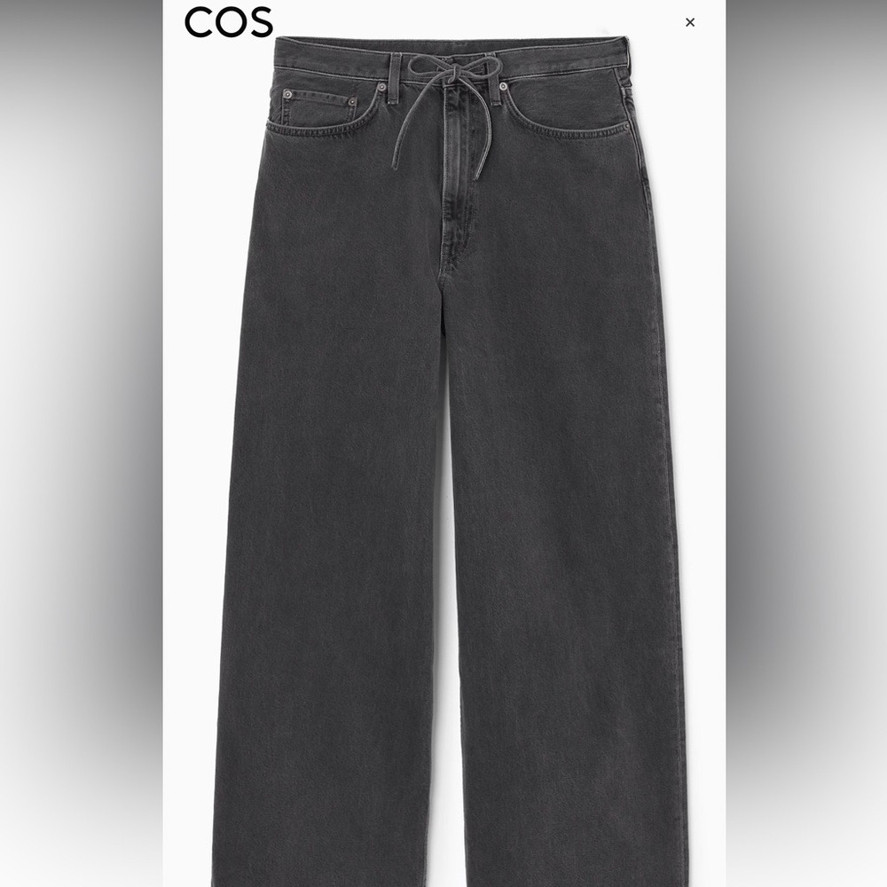 COS EXTRA WIDE-LEG DRAWSTRING DENIM PANTS